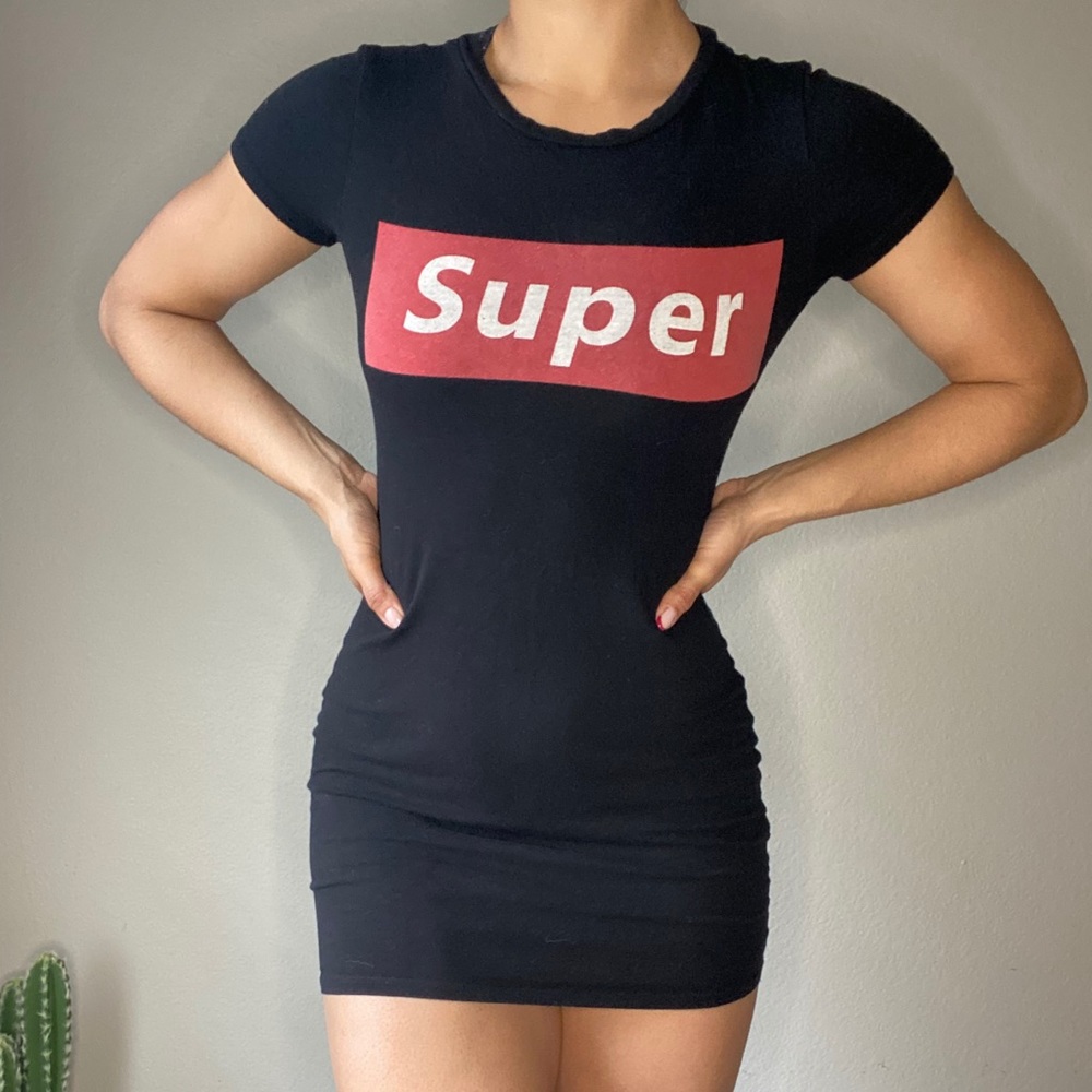 Black Casual Tshirt midi dress